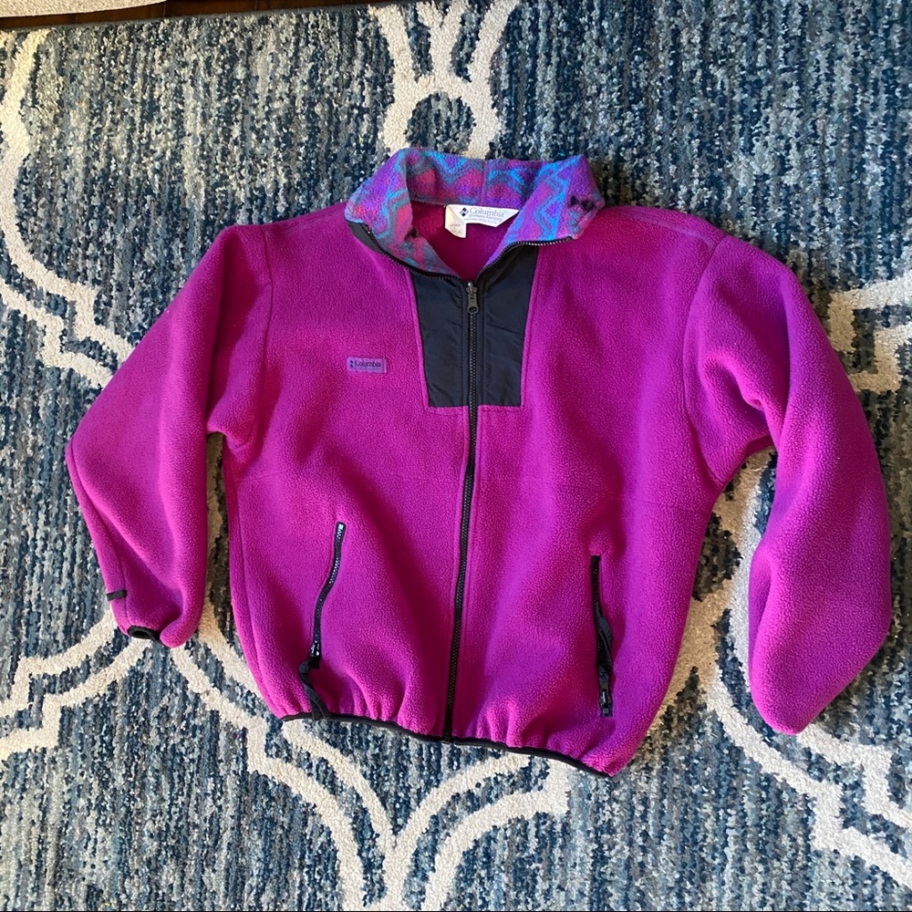 Vintage Columbia Fleece Full Zip Jacket L Made Usa